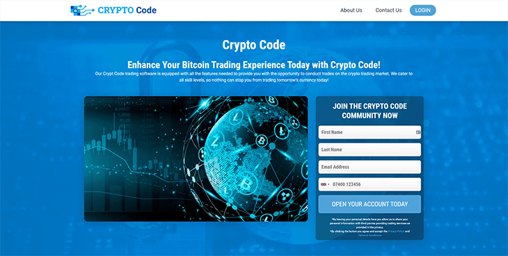 Mainpage Screenshot Crypto Code