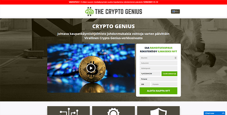 Mainpage Screenshot Crypto Genius FI