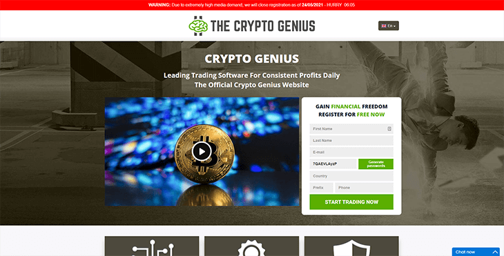 Mainpage Screenshot Crypto Genius