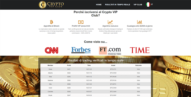 Mainpage Screenshot Crypto VIP Club IT_2