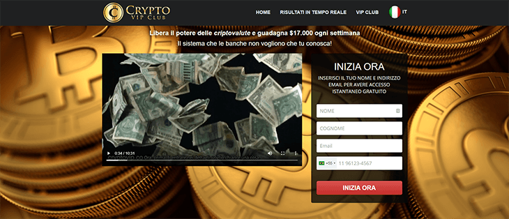 Mainpage Screenshot Crypto VIP Club IT