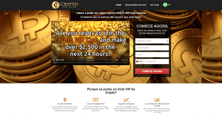 Mainpage Screenshot Crypto VIP Club PT