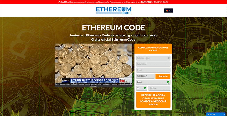 Mainpage Screenshot Ethereum Code BR