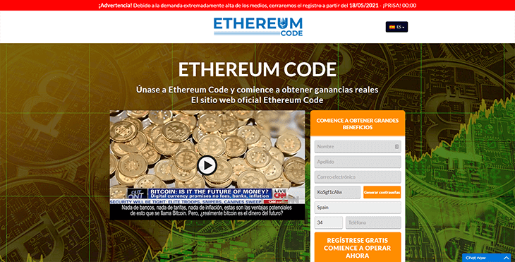 Mainpage Screenshot Ethereum Code ES