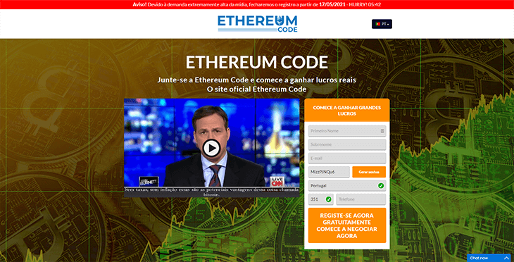 Mainpage Screenshot Ethereum Code PT
