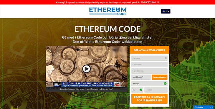 Mainpage Screenshot Ethereum Code SE
