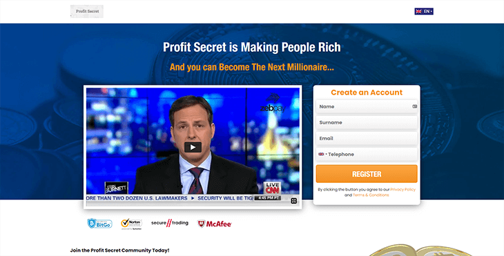 Mainpage Screenshot Profit Secret