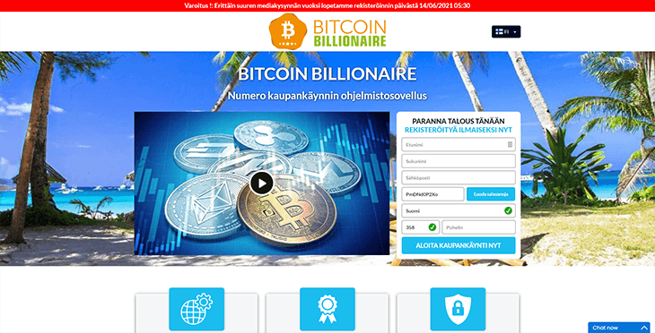 Mainpage Screenshot Bitcoin Billionaire FI
