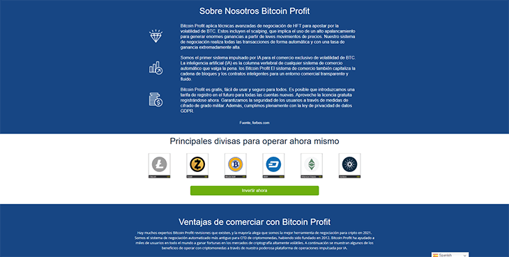 Mainpage Screenshot Bitcoin Profit ES_2