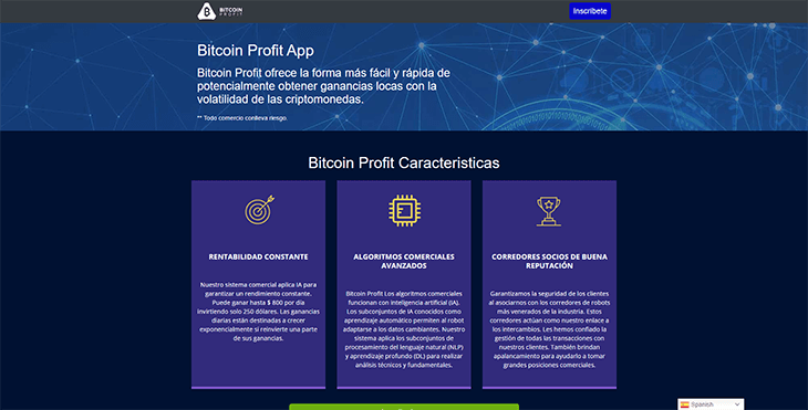 Mainpage Screenshot Bitcoin Profit ES