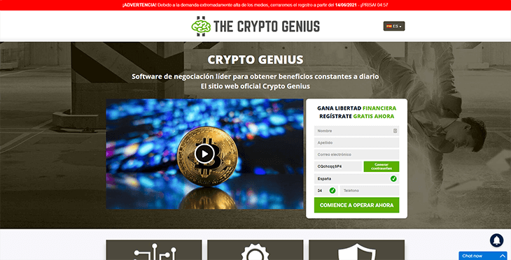 Mainpage Screenshot Crypto Genius ES