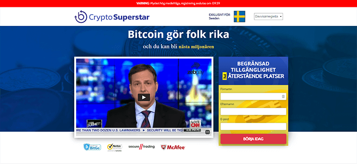 Mainpage Screenshot Crypto Superstar SE