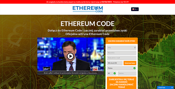 Mainpage Screenshot Ethereum Code PL
