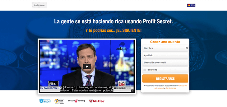 Mainpage Screenshot Profit Secret ES