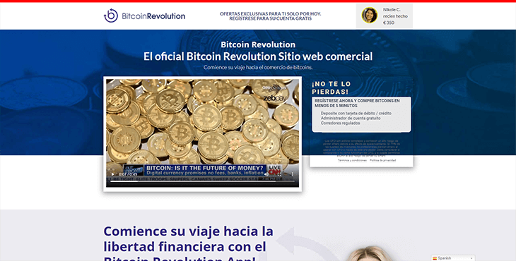 Mainpage Screenshot Bitcoin Revolution ES