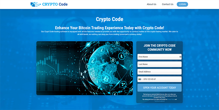 Mainpage Screenshot Crypto Code SE