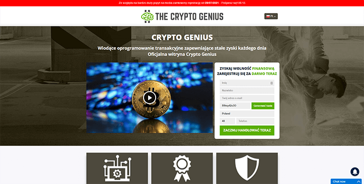 Mainpage Screenshot Crypto Genius PL