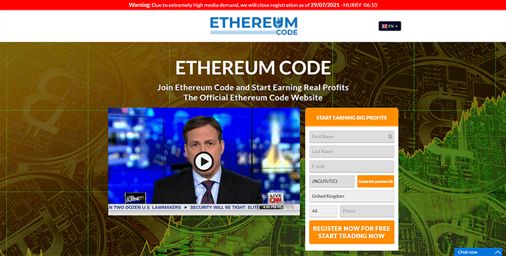 Mainpage Screenshot Ethereum Code