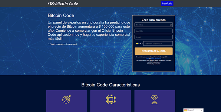 Mainpage Screenshot Bitcoin Code ES