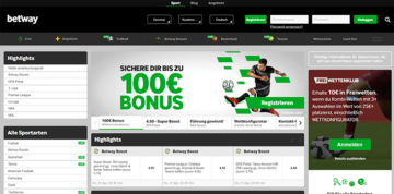 Betway Sports Webseite Screenshot_3