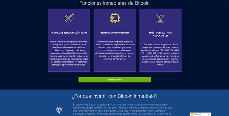 Mainpage Screenshot Immediate Bitcoin ES 2