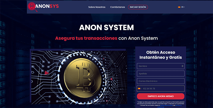 Mainpage Screenshot Anyon System ES