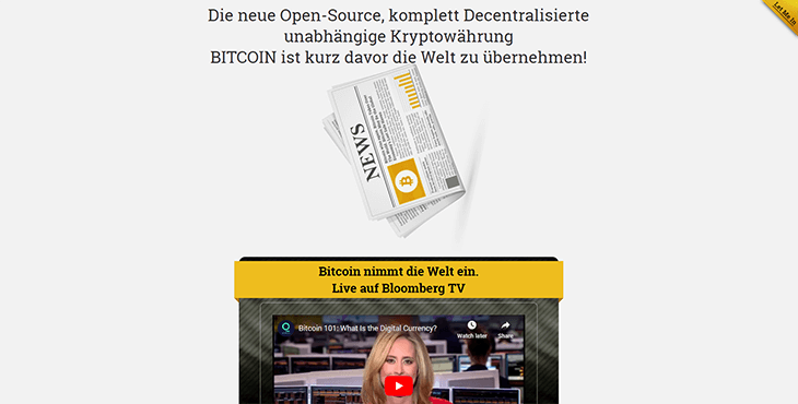 Mainpage Screenshot BTC Robot 2 DE