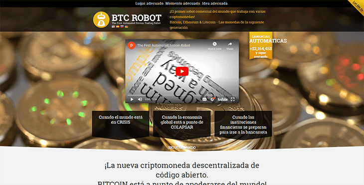 Mainpage Screenshot BTC Robot ES