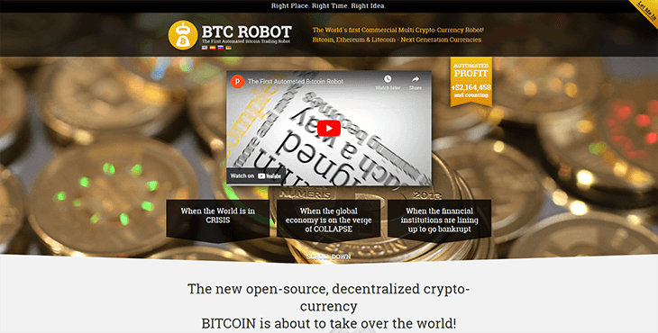 Mainpage Screenshot BTC Robot