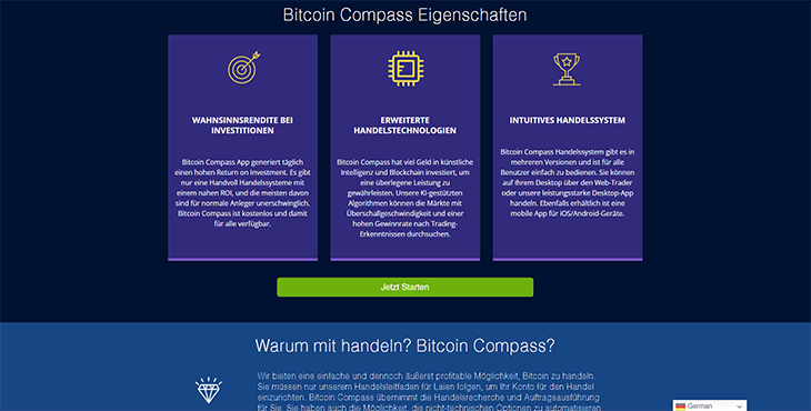 Mainpage Screenshot Bitcoin Compass DE_2