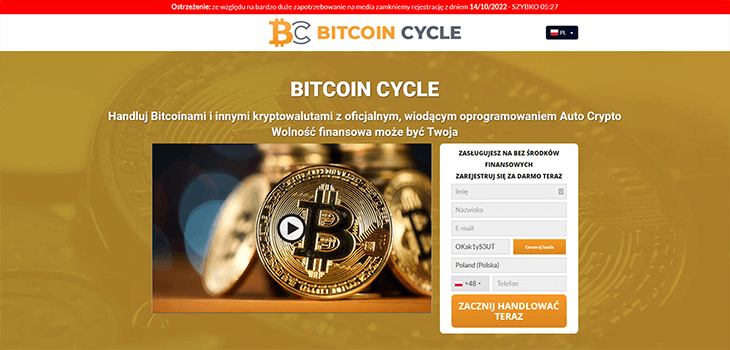 Mainpage Screenshot Bitcoin Cycle PL