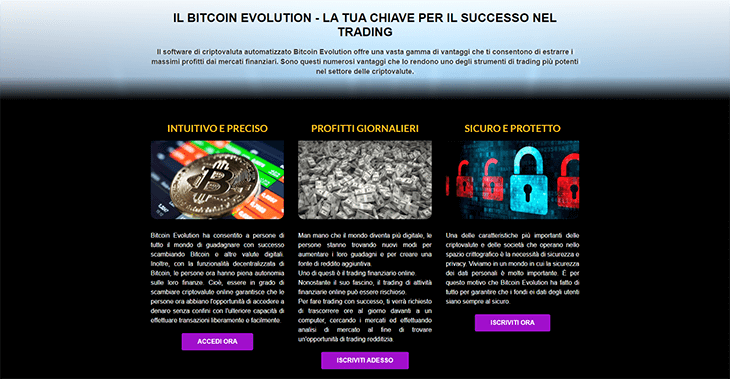 Mainpage Screenshot Bitcoin Evolution IT_2