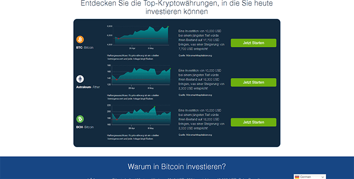 Mainpage Screenshot Bitcoin Loophole DE_2