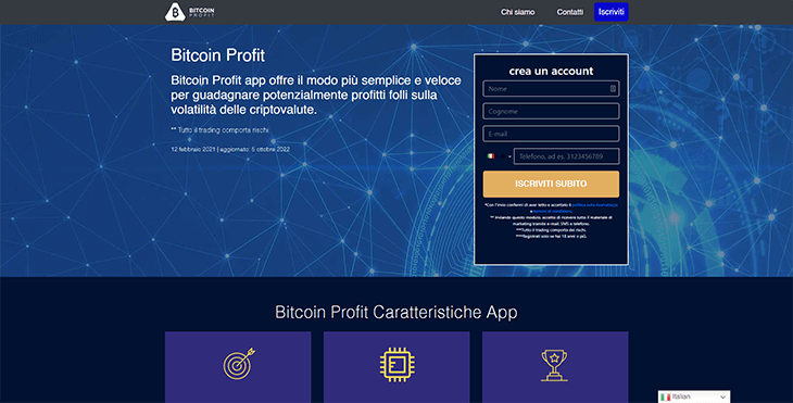 Mainpage Screenshot Bitcoin Profit IT