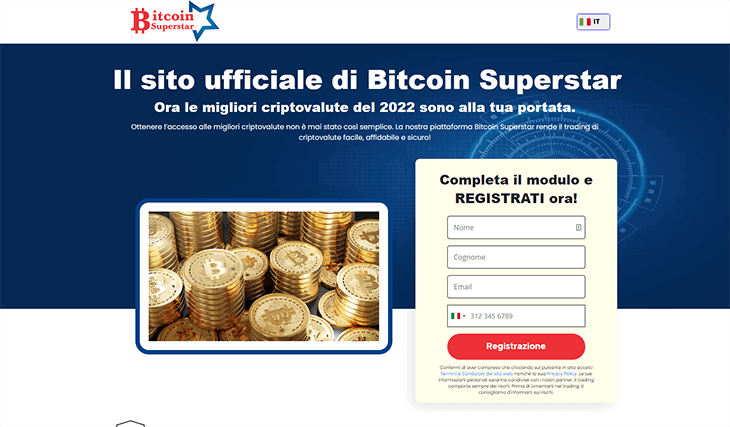 Mainpage Screenshot Bitcoin Superstar IT