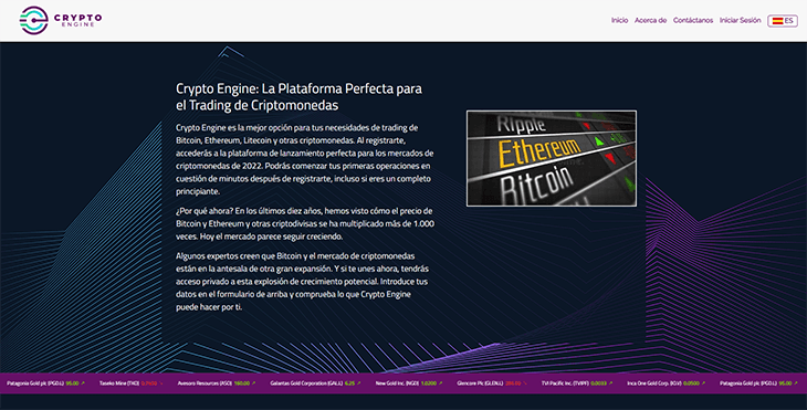 Mainpage Screenshot Crypto Engine ES_2