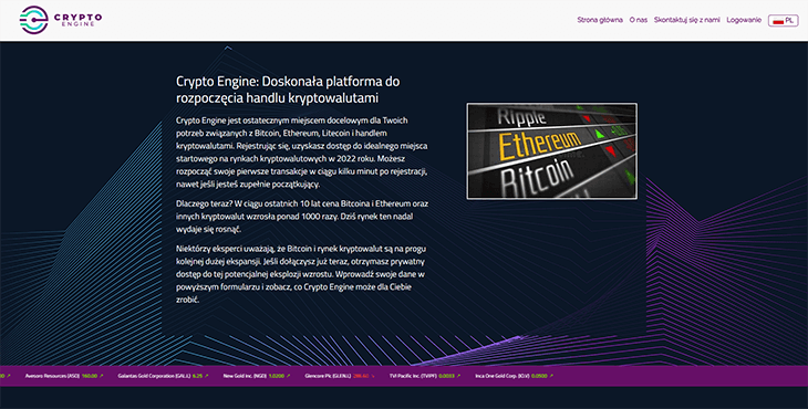 Mainpage Screenshot Crypto Engine 2 PL