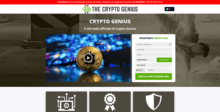 Mainpage Screenshot Crypto Genius IT
