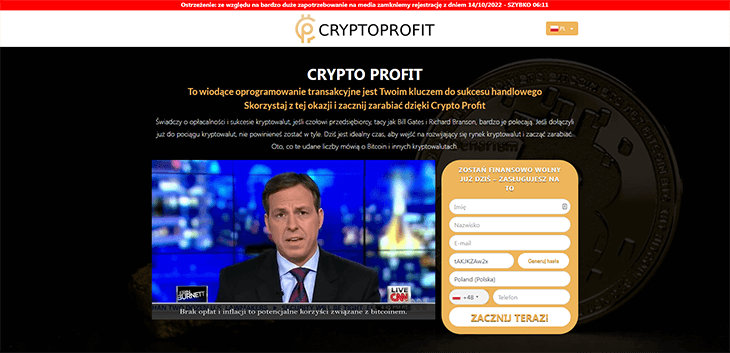 Mainpage Screenshot Crypto Profit PL
