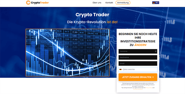 Mainpage Screenshot Crypto Trader DE