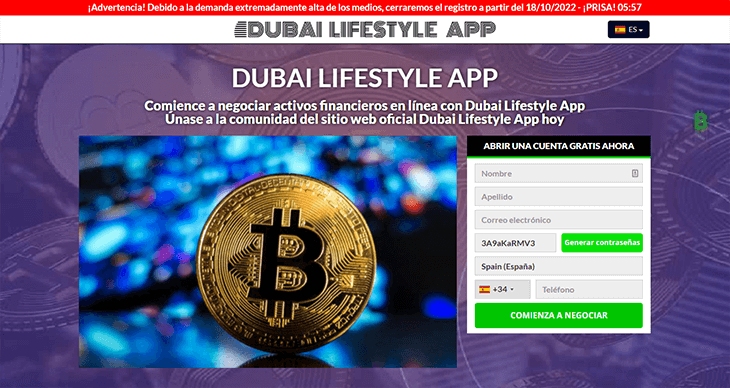 Mainpage Screenshot Dubai Lifestyle App ES